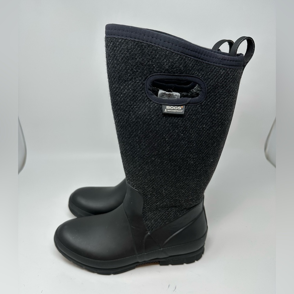 Bogs Crandall Tall Wool Boots Black Women's 8 View 2